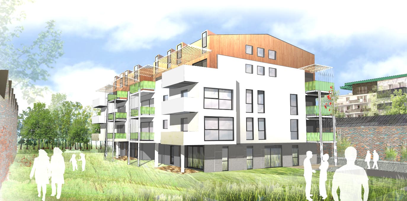 Croix Ogiers (1) Logements à Croix dessinés par le cabinet d'architectes Bureau Volant de Tourcoing