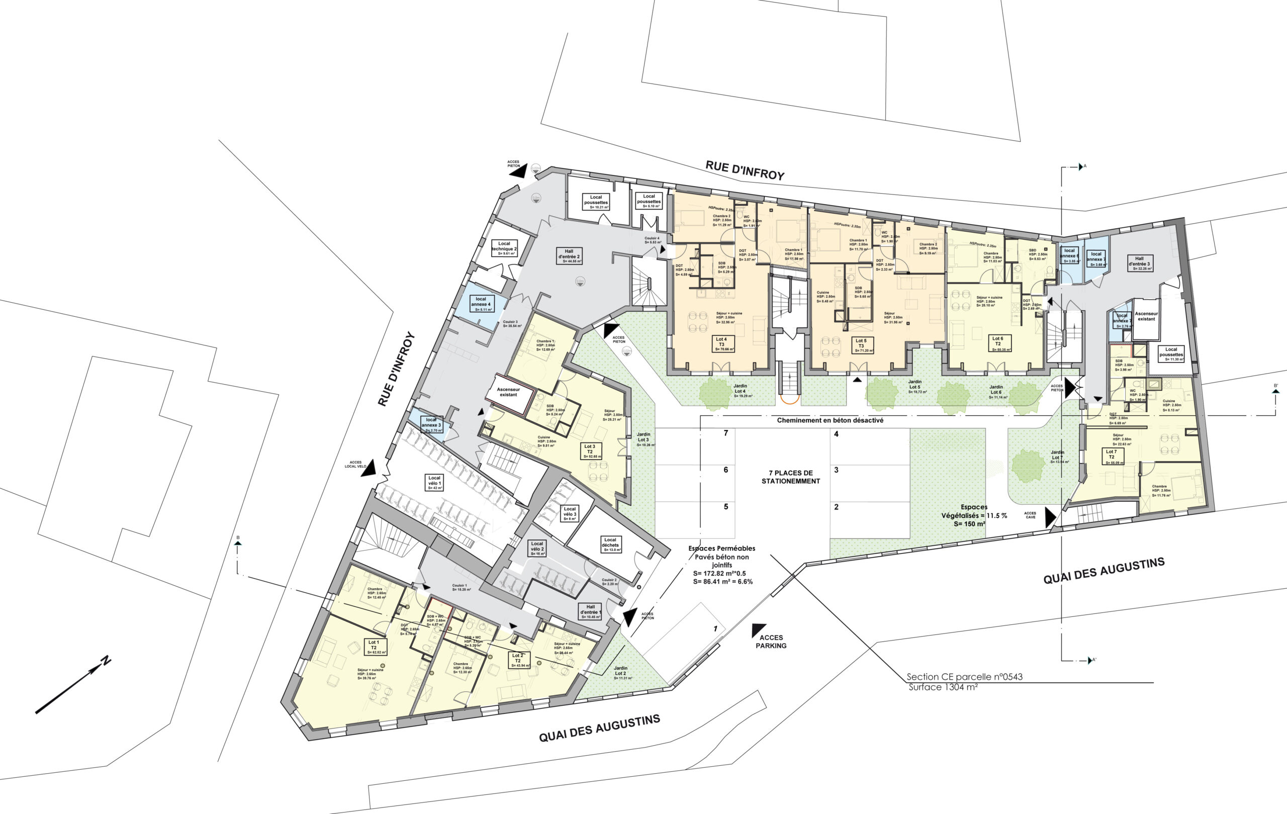 plan rdc Bureau Architectes à Tourcoing