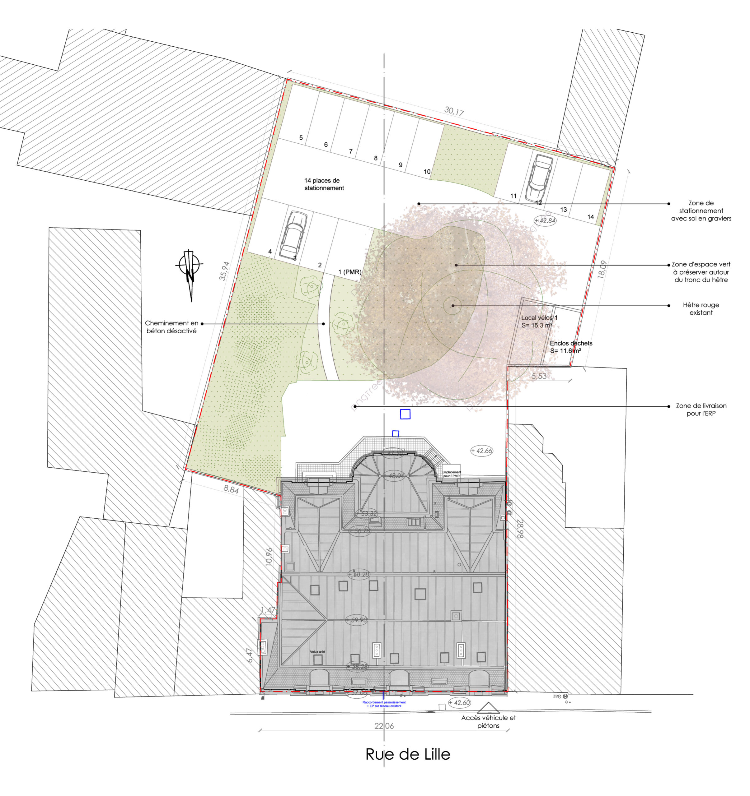 plan masse Bureau Architectes à Tourcoing